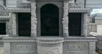 达州 芝麻灰高档墓碑，土墓，可定制