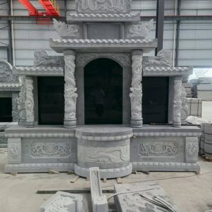 达州 芝麻灰高档墓碑，土墓，可定制