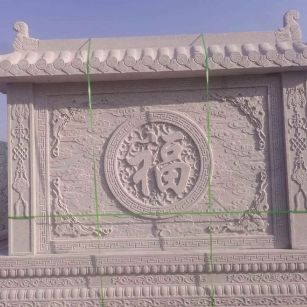 达州 芝麻白花岗岩屏风，照壁，影壁