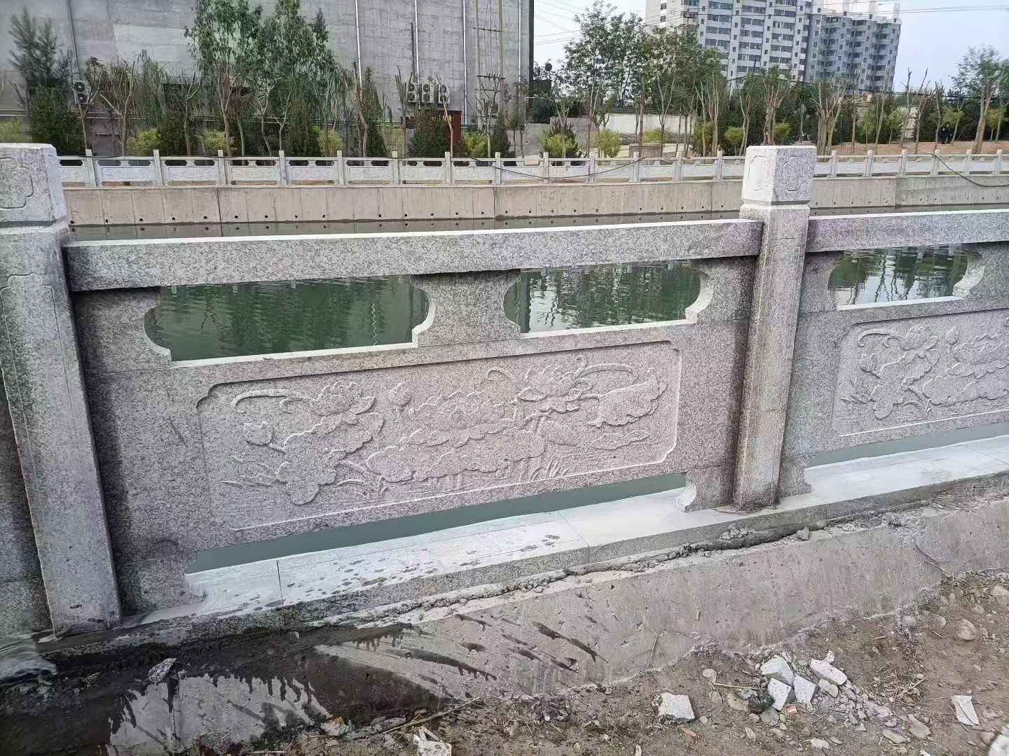 达州 芙蓉白大花桥梁、河道，石材栏杆、围栏、护栏